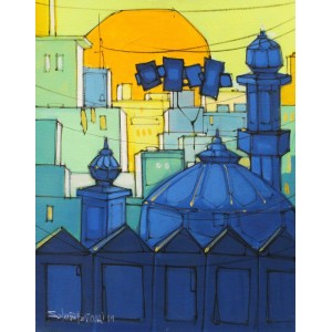 Salman Farooqi, 14 x 18 Inch, Acrylic on Canvas, Cityscape Painting, AC-SF-222